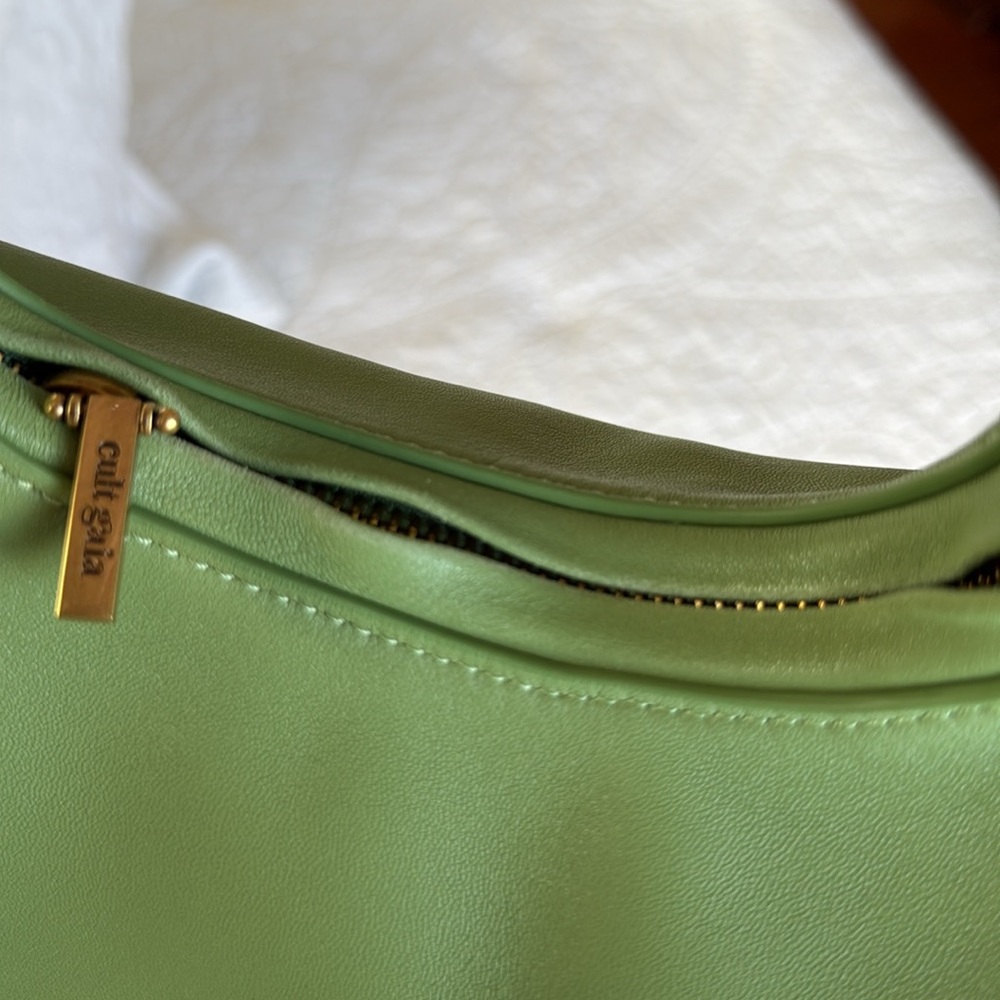 Cult Gaia Meerah Bag Calla Lily Green Gold Leather Mini Shoulder Handbag Top - Picture 14 of 14